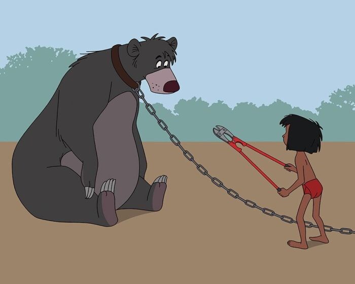 Baloo estaria em um zoológico