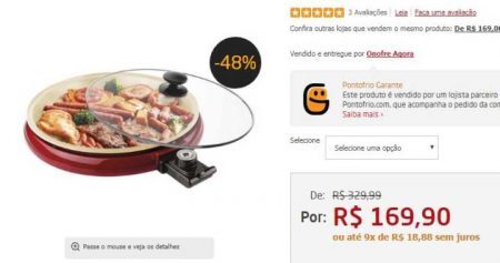 Panela Multigrill está com 48% OFF