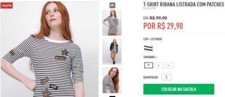 T-Shirt Ribana está com 70% OFF