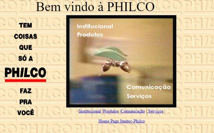 Primeiro site da Philco no Brasil.