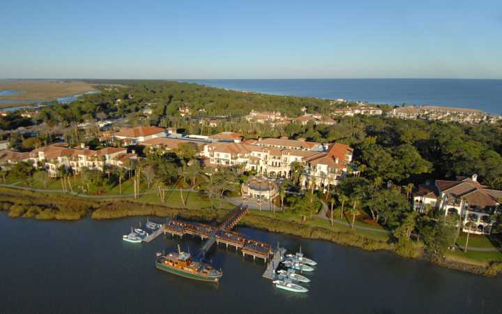 Vista panorâmica da ilha privativa de Sea Island Beach
