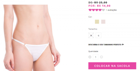 Calcinha String sai por R$ 14,90