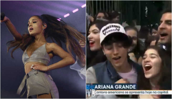 Os fãs de Ariana Grande surpreenderam a repórter do “SPTV”