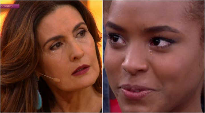 A apresentadora se emocionou ao ver a garoto que marcou sua carreira