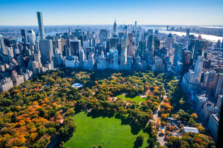 Vista panorâmica do Central Park, em Nova York