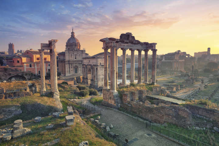 Vista das ruínas do Fórum Romano, um dos cartões-postais da capital italiana