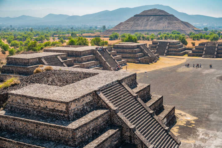 As Pirâmides de Teotihuacan, nas cercanias da Cidade do México