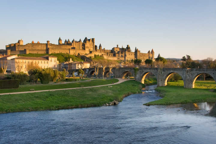 Vista da cidade de Carcassonne, na França