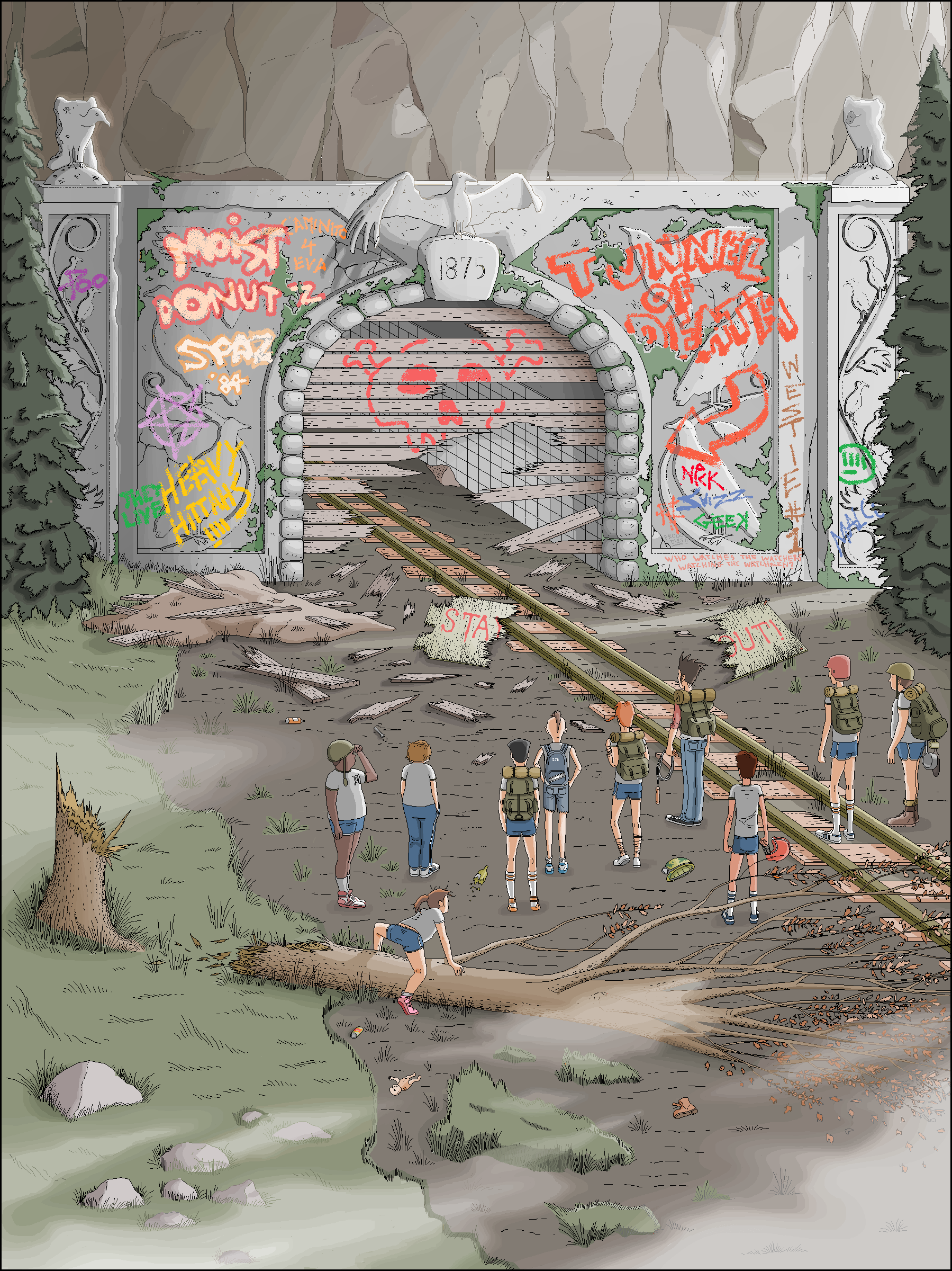 Ilustração do livro “Camp Redblood And The Essential Revenge”, de Pat Hines, feita no MS Paint.