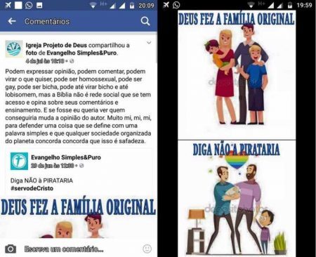 Postagem homofóbica de igreja evangélica causou revolta entre internautas