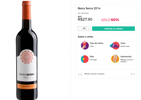 Vinho Beira Serra 2014 está com 60% OFF