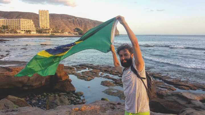 O italiano Felice durante passagem pelas ilhas Canárias, na Espanha