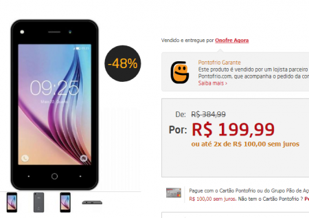 Smartphone Qbex JOY Preto 410 sai por R$ 199,99