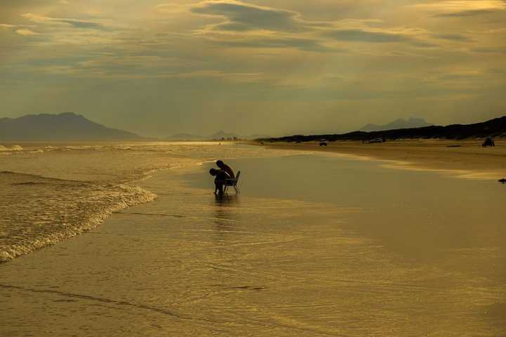 Vista da praia das Pedrinhas, em Ilha Comprida (SP)