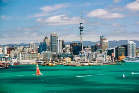 Vista da sky tower em Auckland, Nova Zelândia