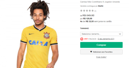 Camisa Nike do Corinthians está com 63% OFF