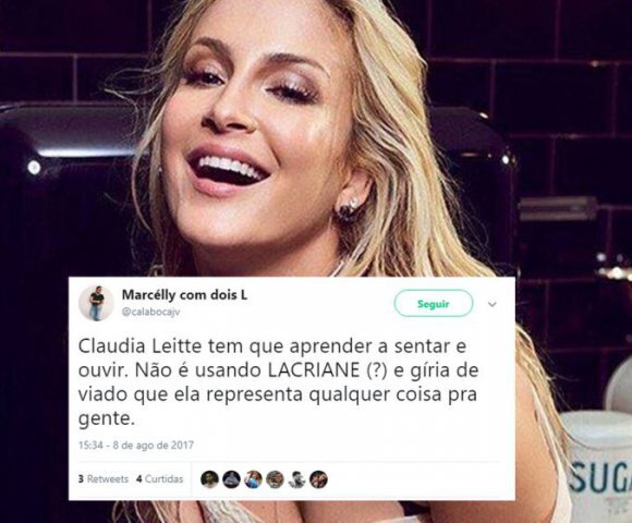 A cantora Claudia Leitte, que disse ser representante do público LGBT