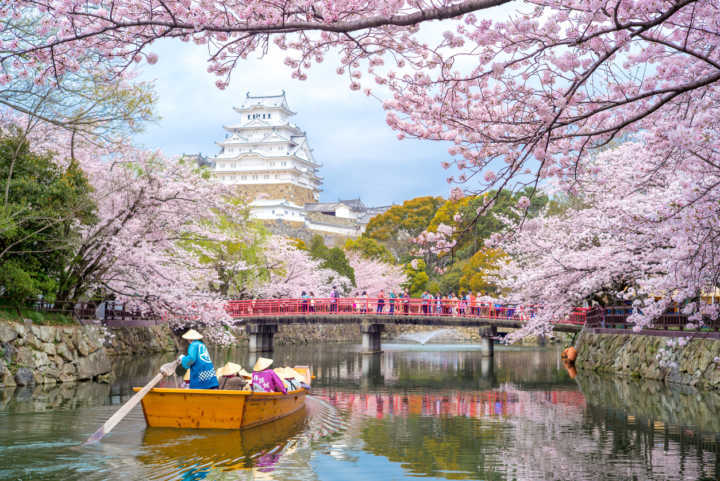 Vista do palácio de Himeji, no Japão; país tem belas paisagens