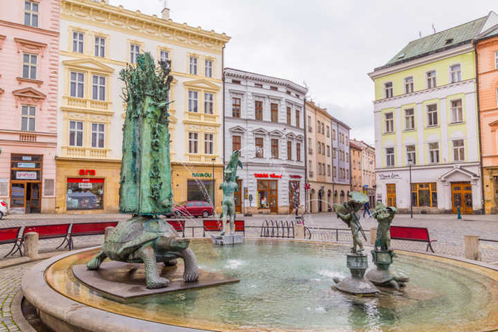 A fonte de Arion, é a mais nova de Olomouc