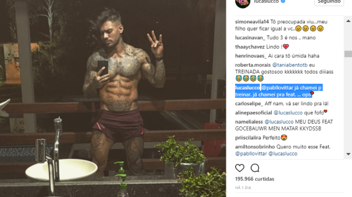  Pabllo Vittar chama Lucas Lucco para treinar e cantor responde