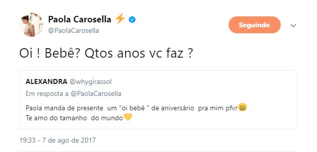 Paola Carosella responde seguidores pelo Twitter