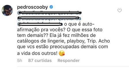 Pedro Scooby rebate críticas de seguidores