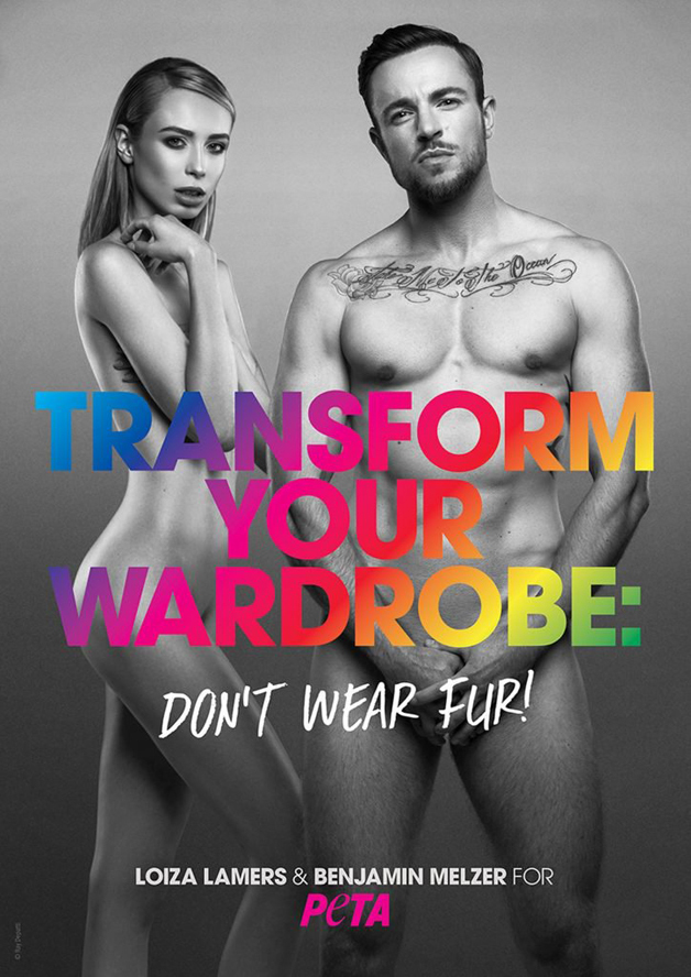 Modelos trans posam nus para campanha do PETA contra uso de pele de animais