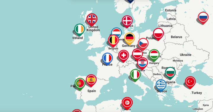 O mapa traz informações de 49 países e considera três tipos de gorjetas diferentes