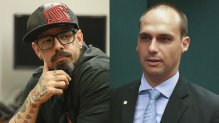 Tico Santa Cruz e Eduardo Bolsonaro trocaram ofensas nas redes sociais