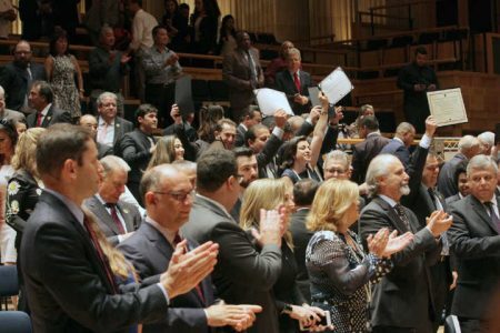 Cerimônia oficial de diplomação dos vereadores, prefeito e vice-prefeito para Nova Legislatura, na Câmara Municipal de São Paulo