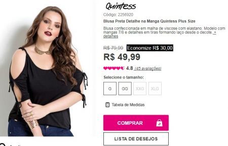 Blusa preta está com 37% OFF