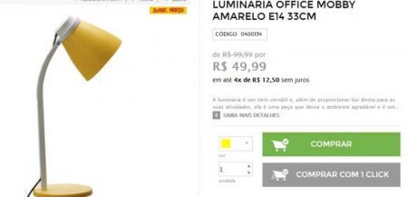 Luminária Office Moby está com 50% OFF