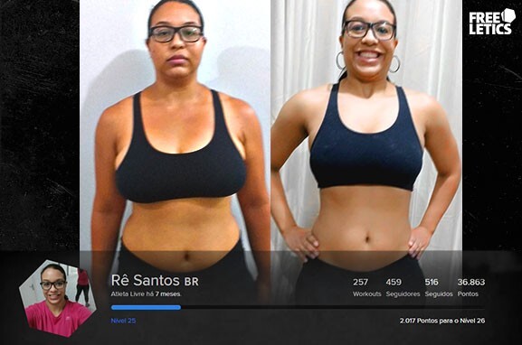 Com o uso do aplicativo Freeletics Renata perdeu mais de 10 quilos em 6 meses