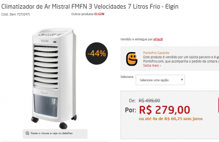 Climatizador está com 44% OFF