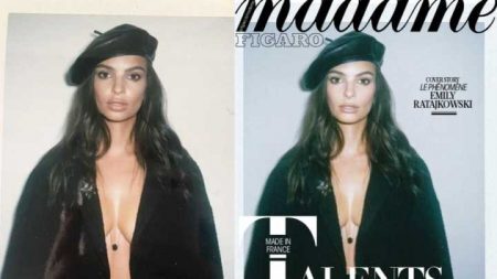 A modelo e atriz Emily Ratajkowski reclamou do uso de Photoshop em seus seios e boca