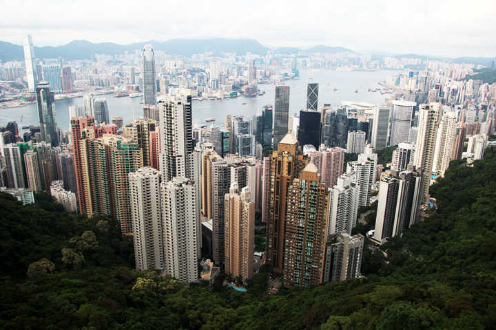 Hong Kong vista a partir do The Peak, a montanha mais alta da ilha
