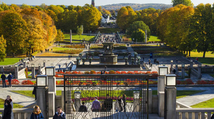 Vista panorâmica do Parque Vigeland, em Oslo