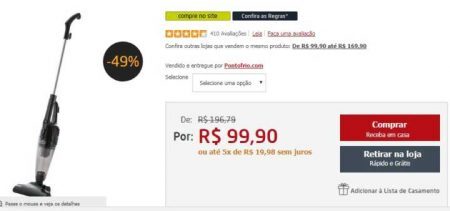 Aspirador de pó está com 49% OFF