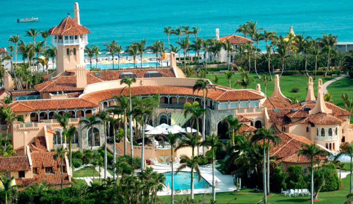 Vista do complexo onde fica a casa de Donald Trump, em Palm Beach