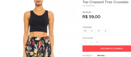 Top Cropped está com 64% OFF