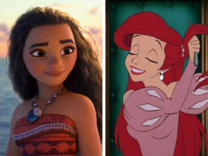 Moana e Ariel: duas personagens que têm uma forte relação com o mar
