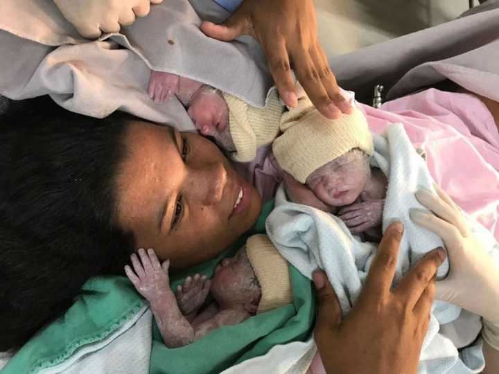 Surpresa! Mulher vai sozinha ao hospital e dá luz à trigêmeas