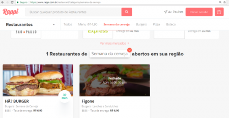 Promoção também terá alguns restaurantes