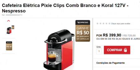 Cafeteira elétrica está com 45% OFF