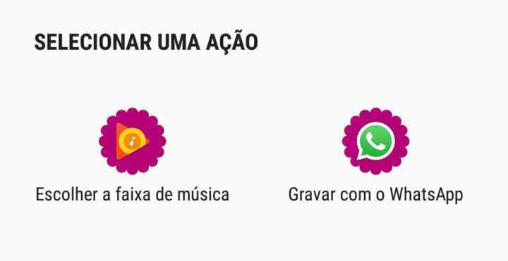 2. Escolha a opção “gravar com o WhatsApp”