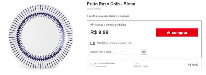 O prato decorado sai por apenas R$ 9,99