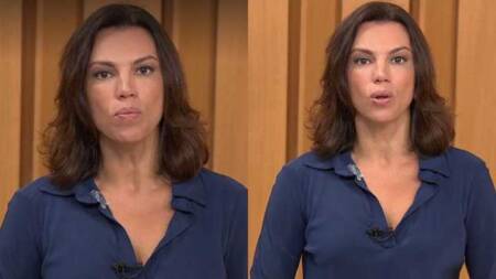 Ana Paula Araújo com fita adesiva na roupa