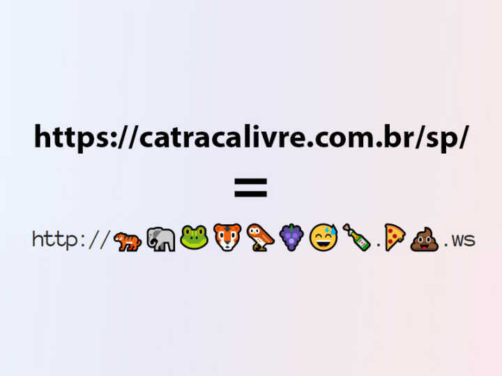 O link do Catraca fica bem mais legal na versão emoji