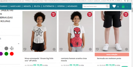 C&A está com promoção em roupa infantojuvenil com até 50% OFF