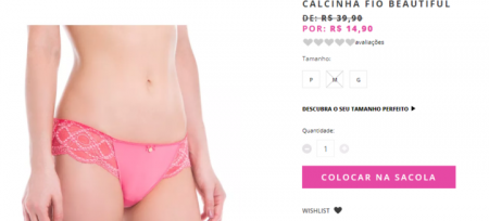 Calcinha fio beautiful sai por R$ 14,90